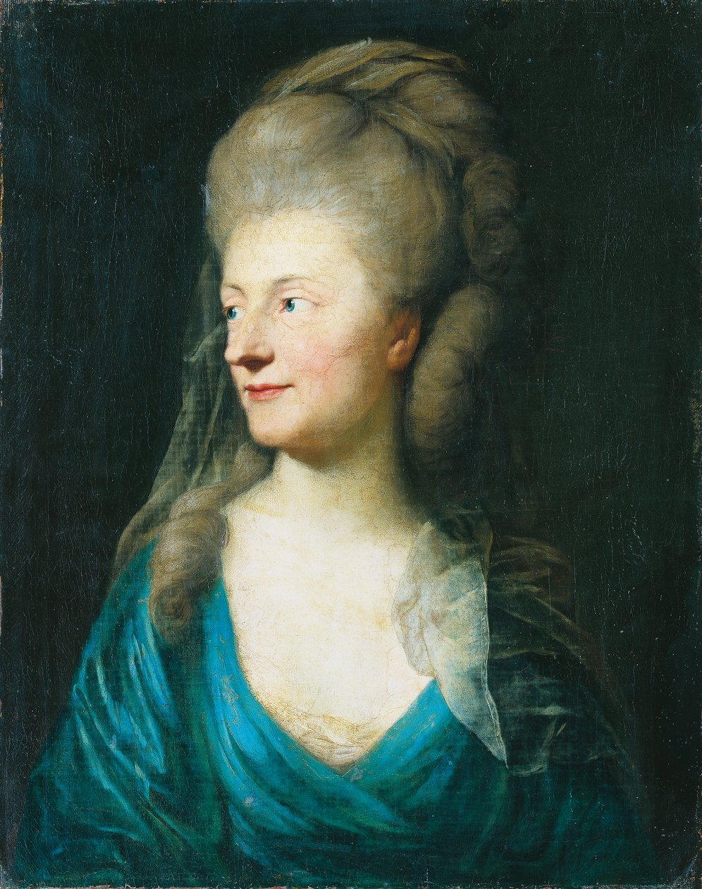Portret van Johanna Henriette Louise, gravin van Bestucheff-Rumin, geboren von Carlowitz (1717-1787) () door Anton Graff