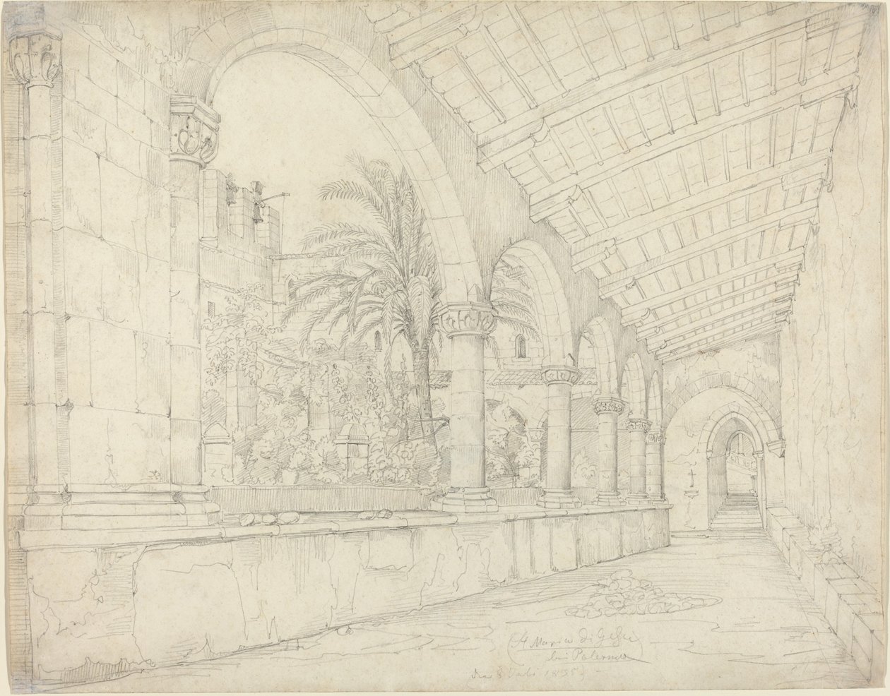 Het Klooster van Santa Maria di Gesù in Palermo door Anton Hallmann