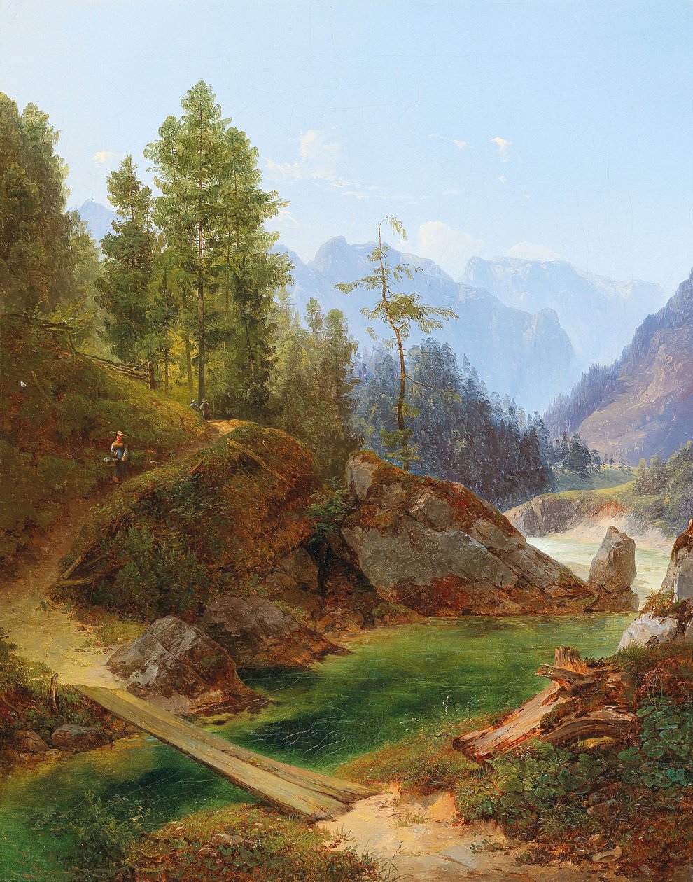 Uitzicht op de hoge Alpen bij Weichselboden in Stiermarken door Anton Hansch