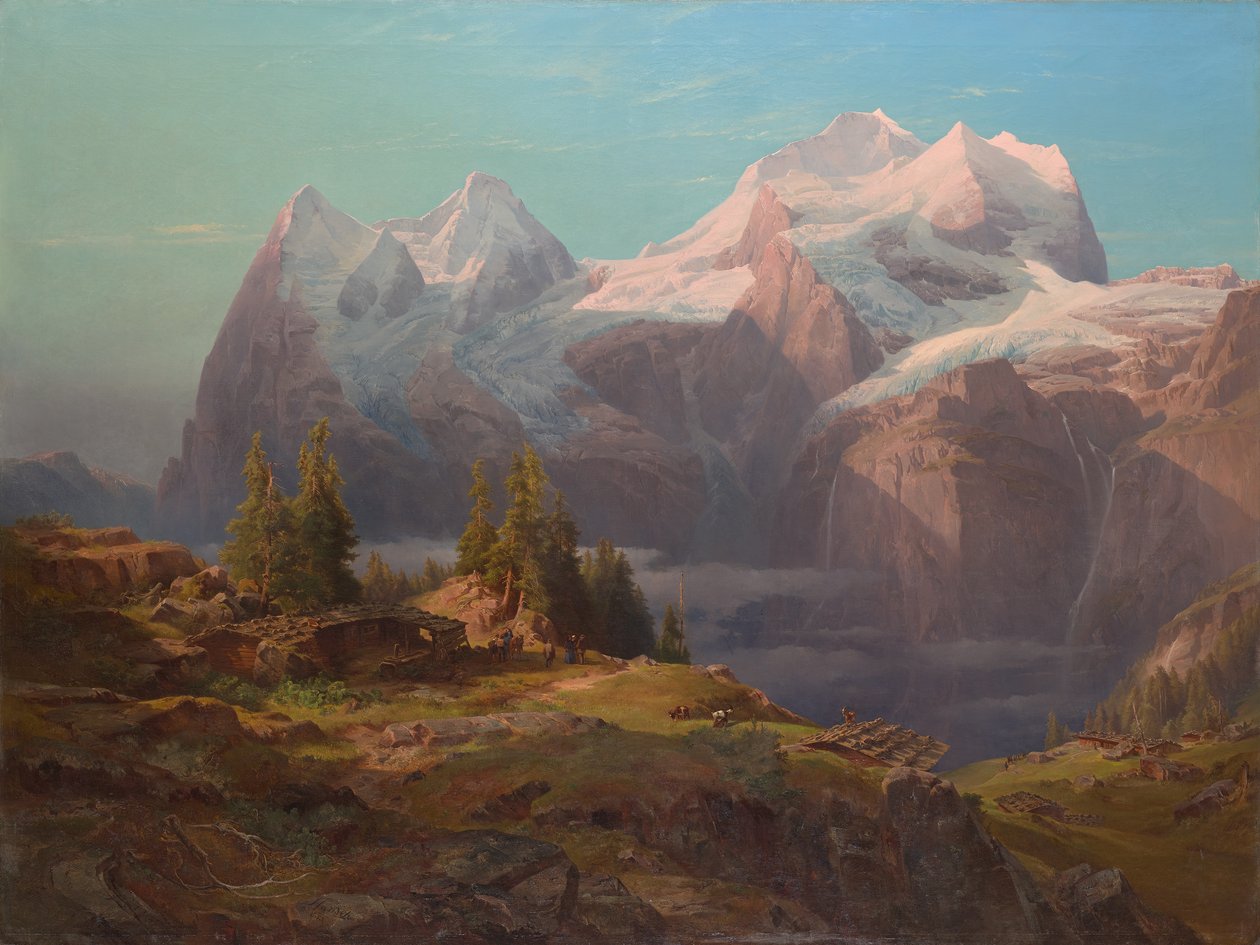 Wengeralpe in het Berner Oberland (Eiger, Mönch en Jungfrau) door Anton Hansch