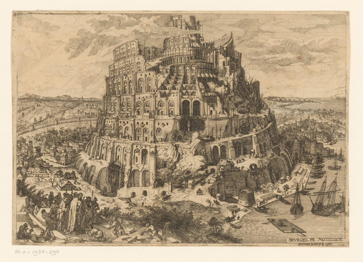 Toren van Babel door Anton Joseph von Prenner