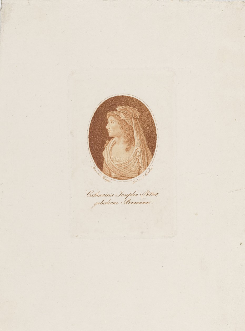 Portret van Katharina Josepha Ritter, geboren Baumann 11763-1849, ca. 1800 door Anton Karcher