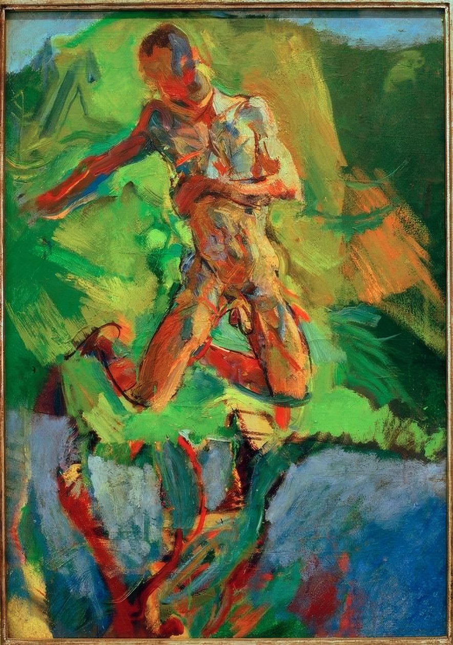 Knielende Narcissus door Anton Kolig