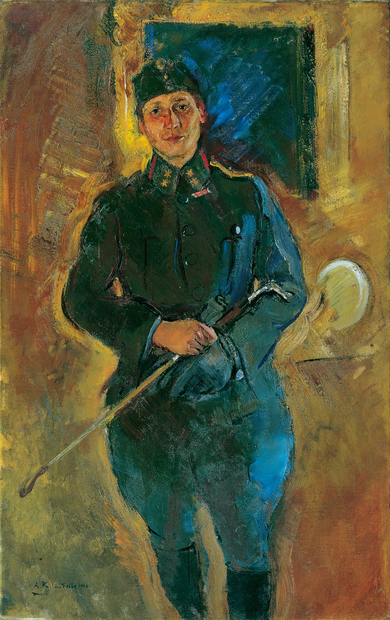 Otto von Aichelburg-Zossenegg als cavalerie luitenant door Anton Kolig