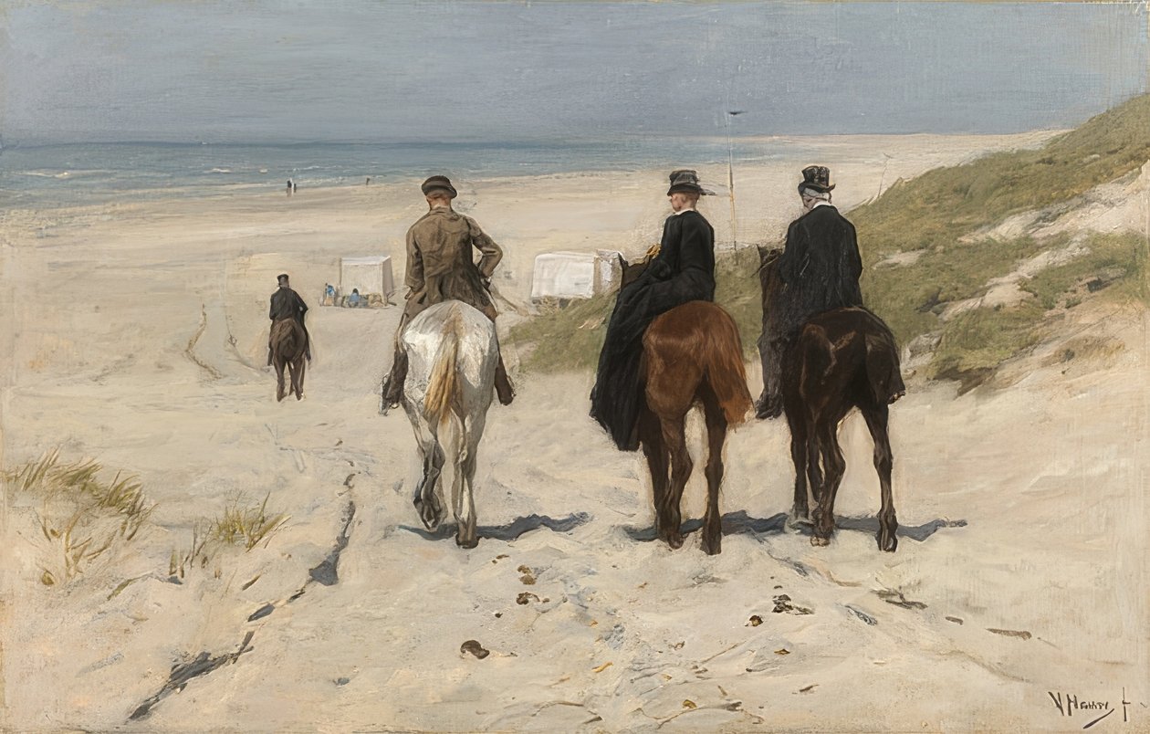 Rit op het strand. 1876 door Anton Mauve