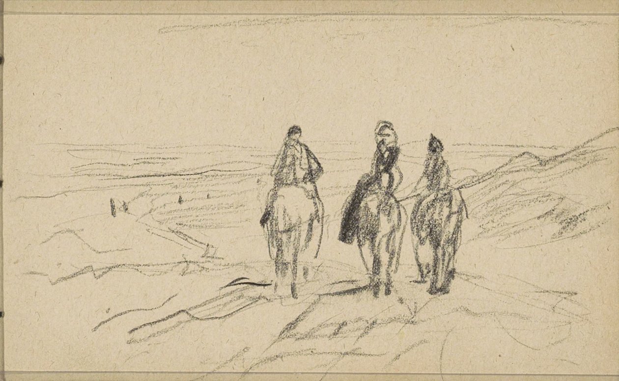 Drie ruiters in de duinen door Anton Mauve