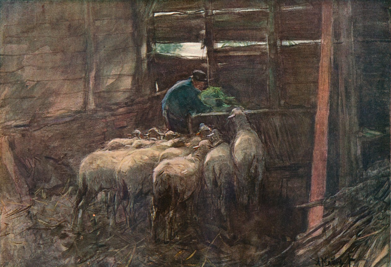 Interieur van een schuur door Anton Mauve