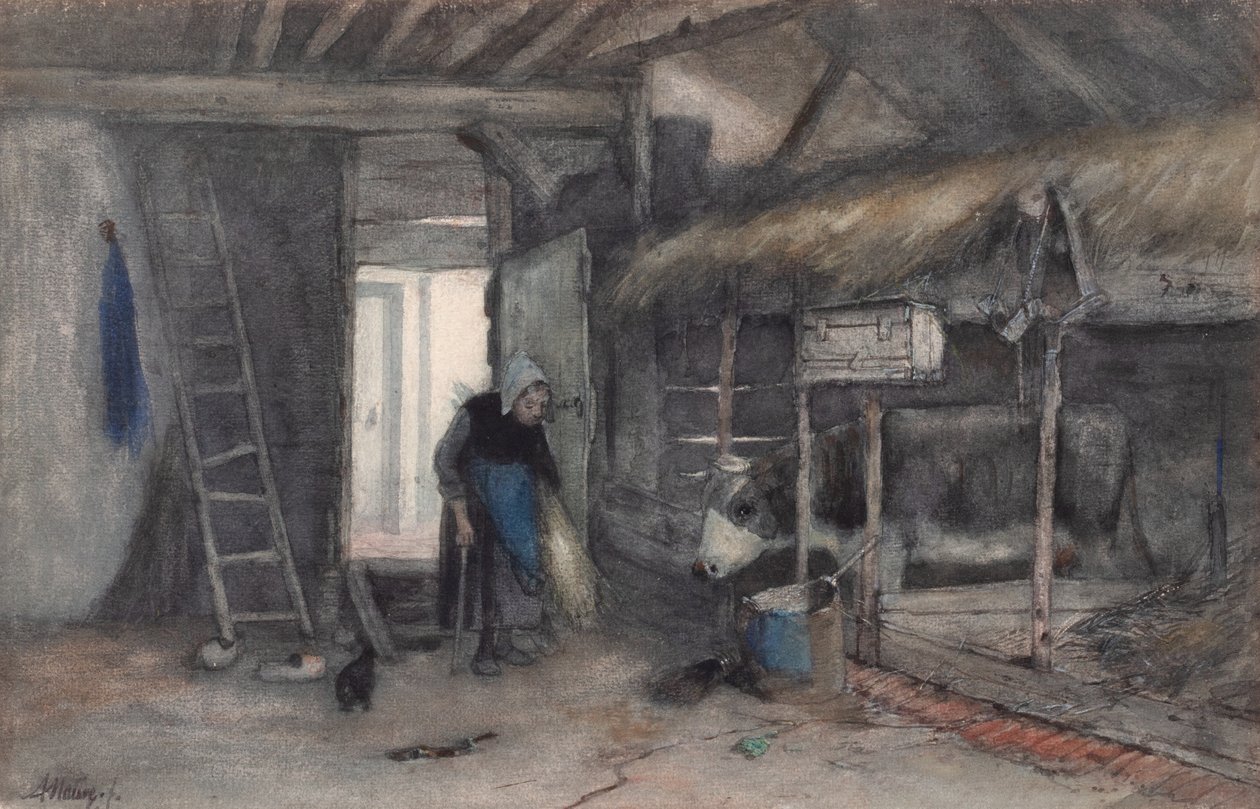 Ochtendklusjes, c.1845-65 door Anton Mauve