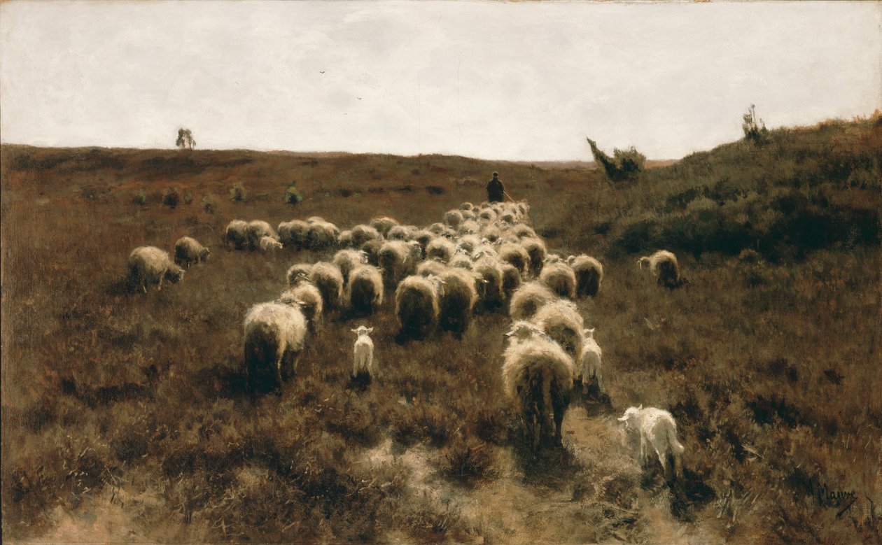 De terugkeer van de kudde, Laren door Anton Mauve