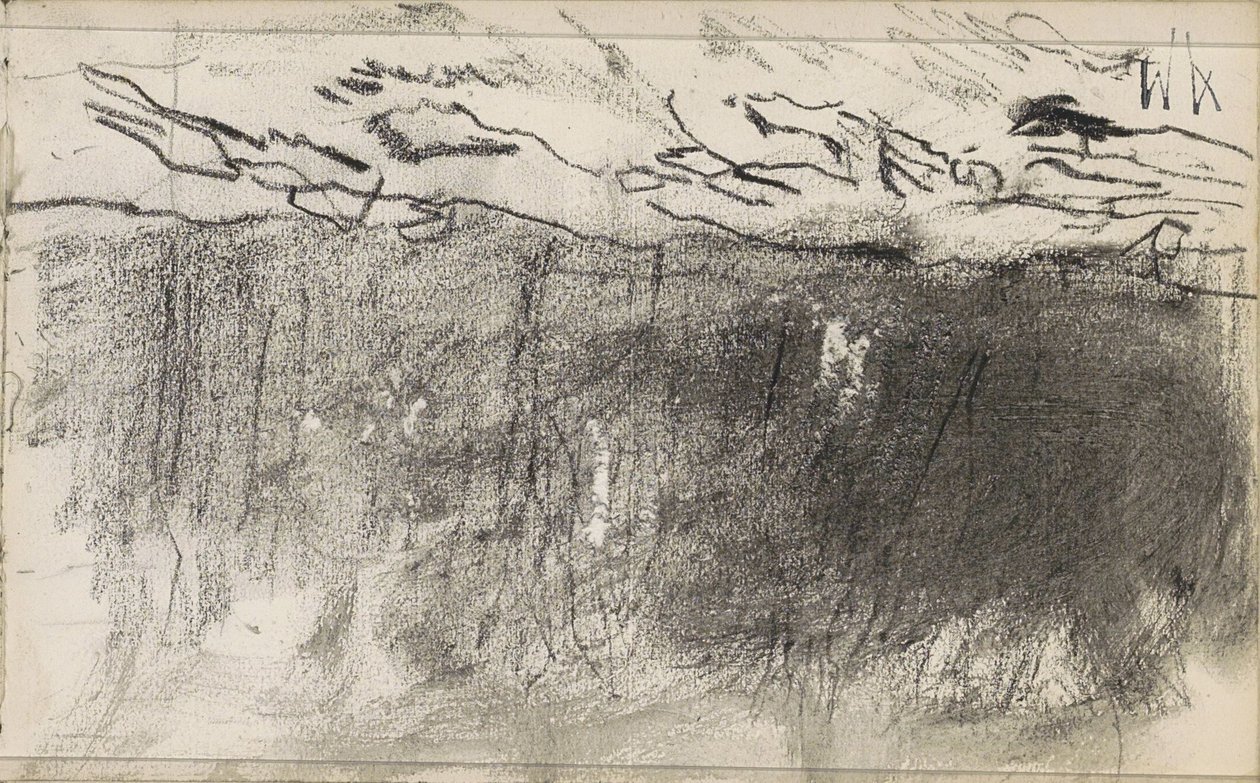 Veld aan de rand van een bos door Anton Mauve