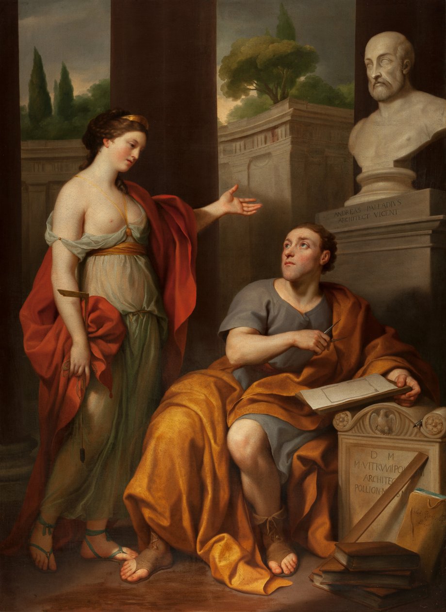 Architect en zijn muze. Portret van James Caulfield, Lord Charlemont door Anton Raphael Mengs