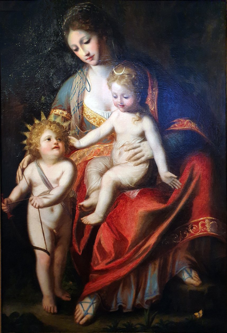 Latona met haar kinderen Apollo en Diana door Anton Raphael Mengs