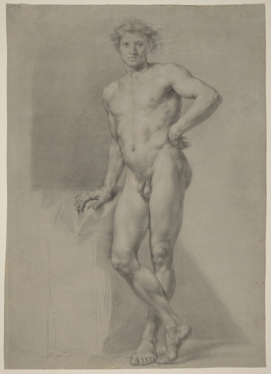 Studie van mannelijk naakt door Anton Raphael Mengs