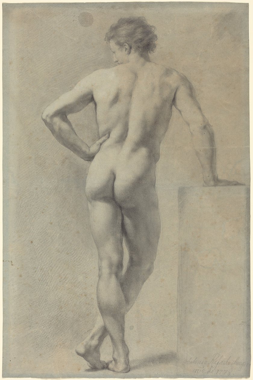 Studie van mannelijk naakt door Anton Raphael Mengs