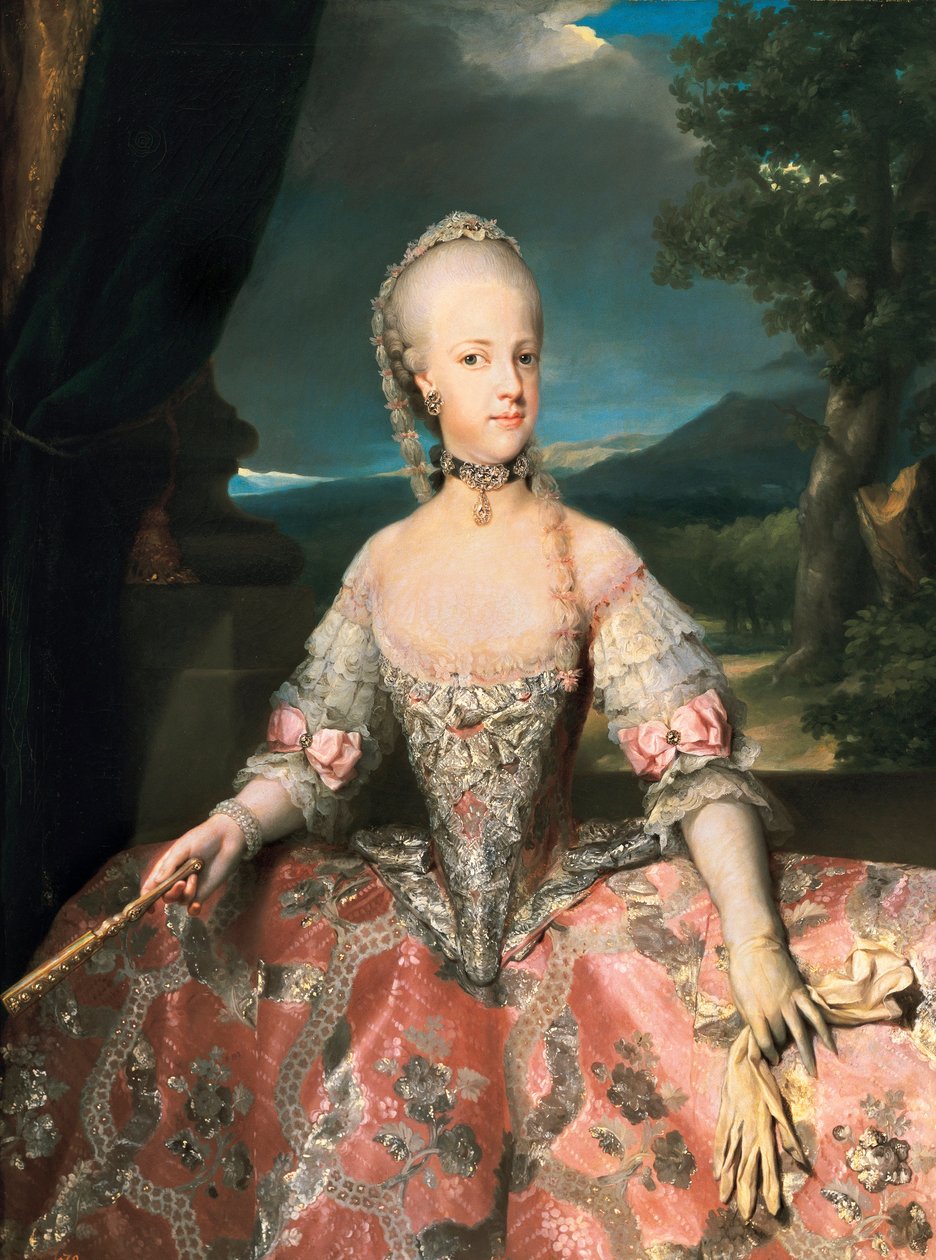 Portret van Mary Carolina van Oostenrijk door Anton Raphael Mengs