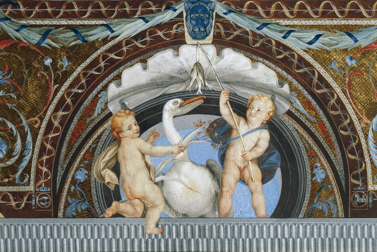 Putti met een pelikaan, (detail) door Anton Raphael Mengs door Anton Raphael Mengs