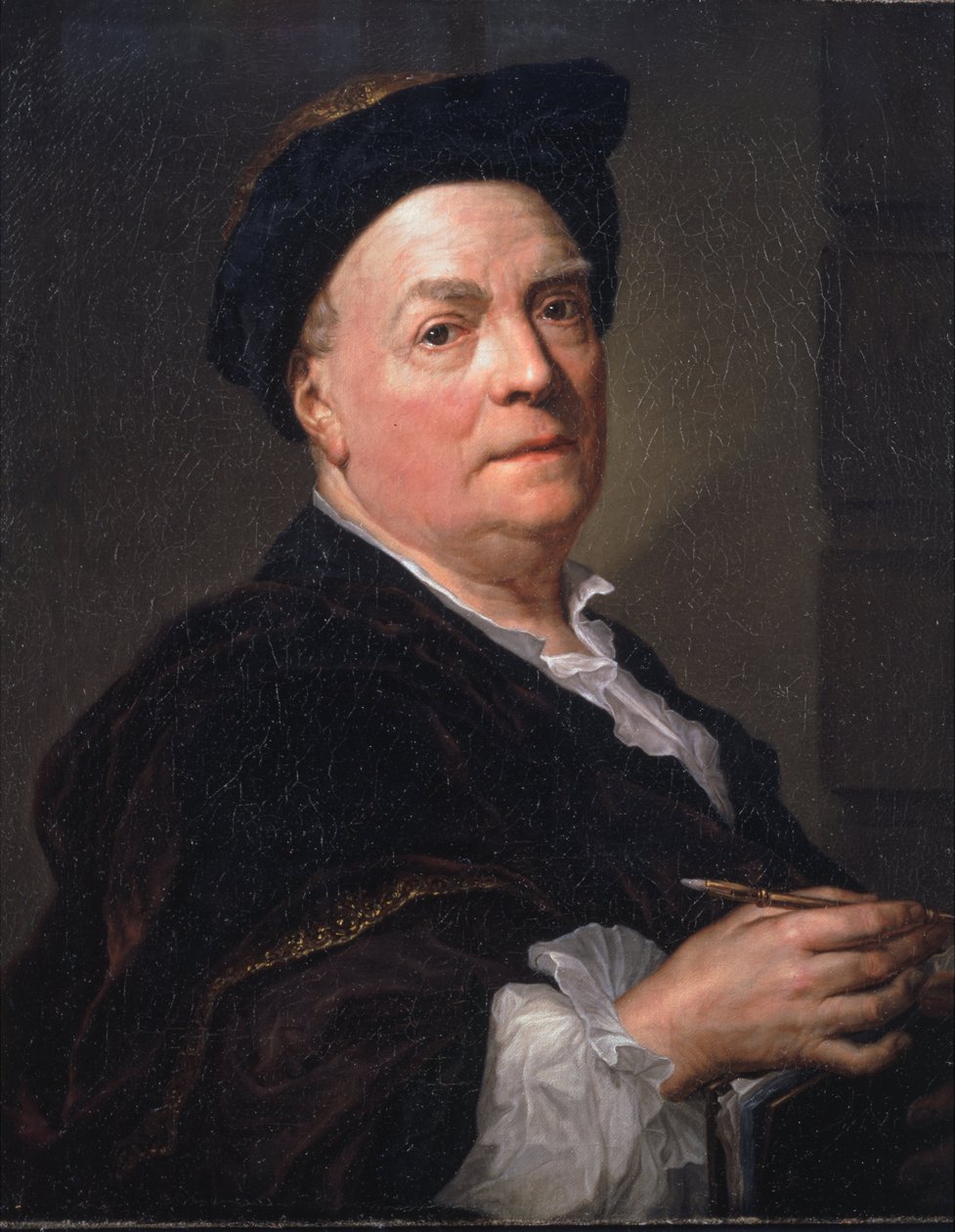 Portret van Louis du Silvestre door Anton Raphael Mengs