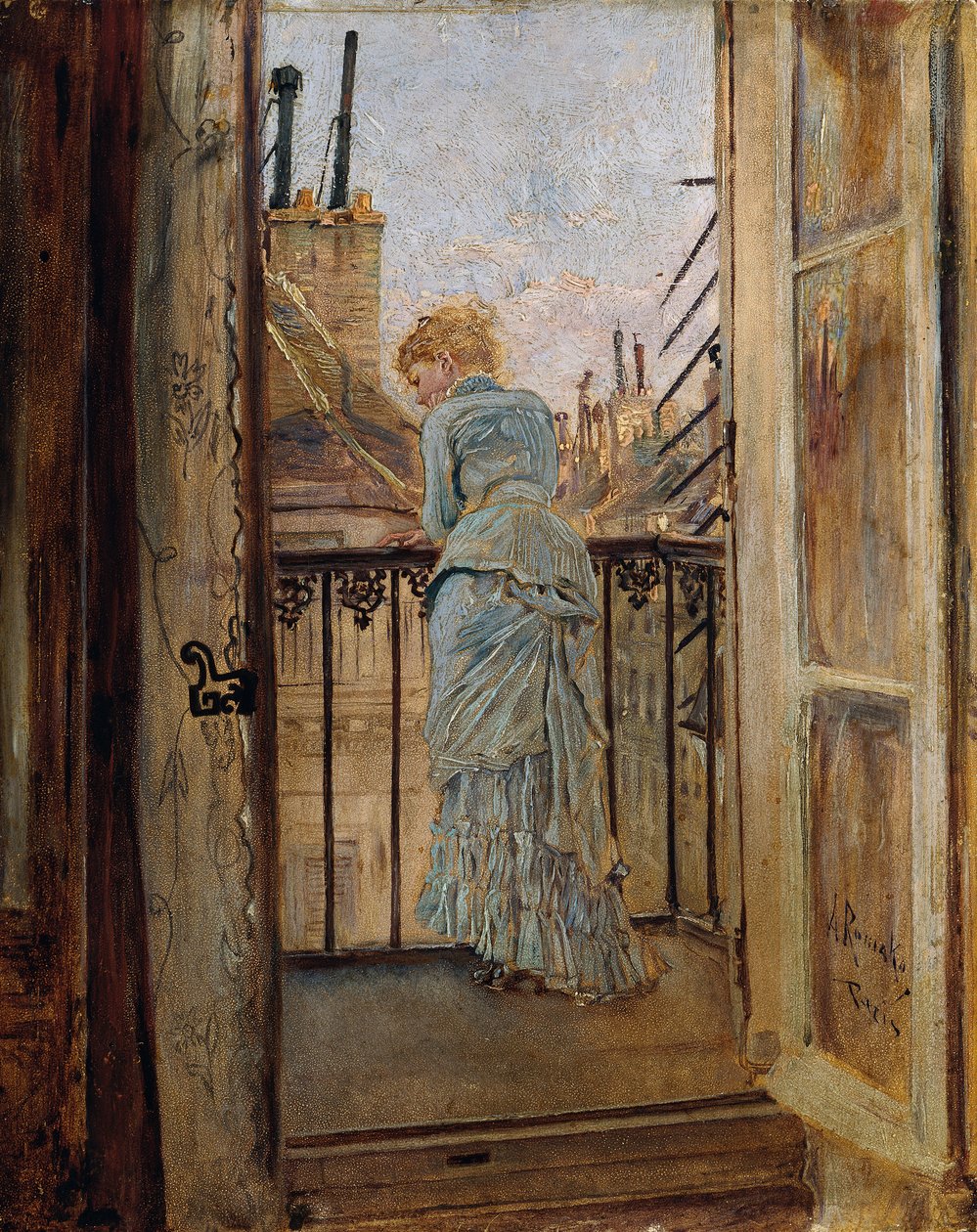 Op het balkon door Anton Romako