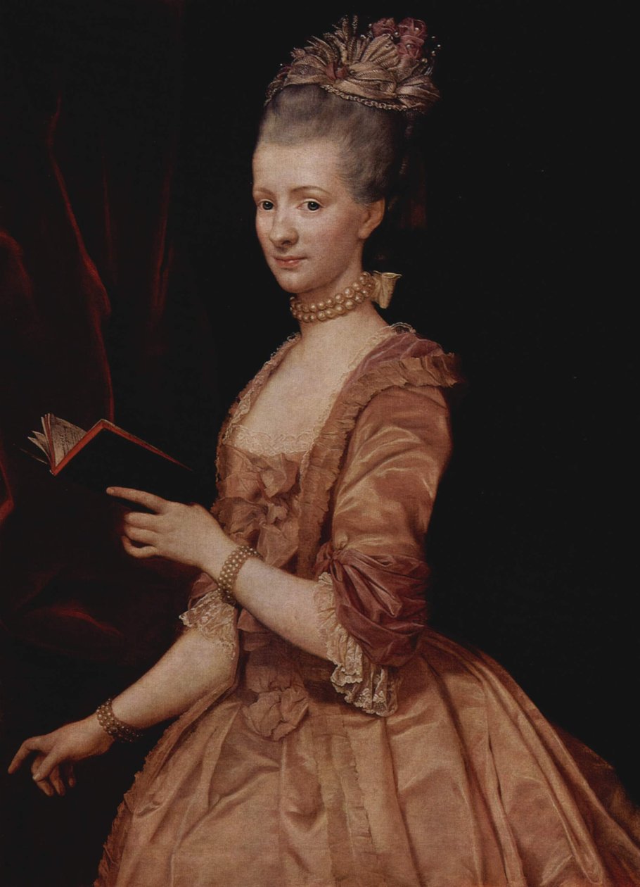 Portret van een vrouw door Anton von Maron