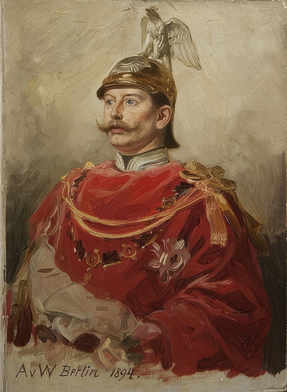 Portret van Wilhelm II, keizer van Duitsland en koning van Pruisen door Anton Alexander von Werner