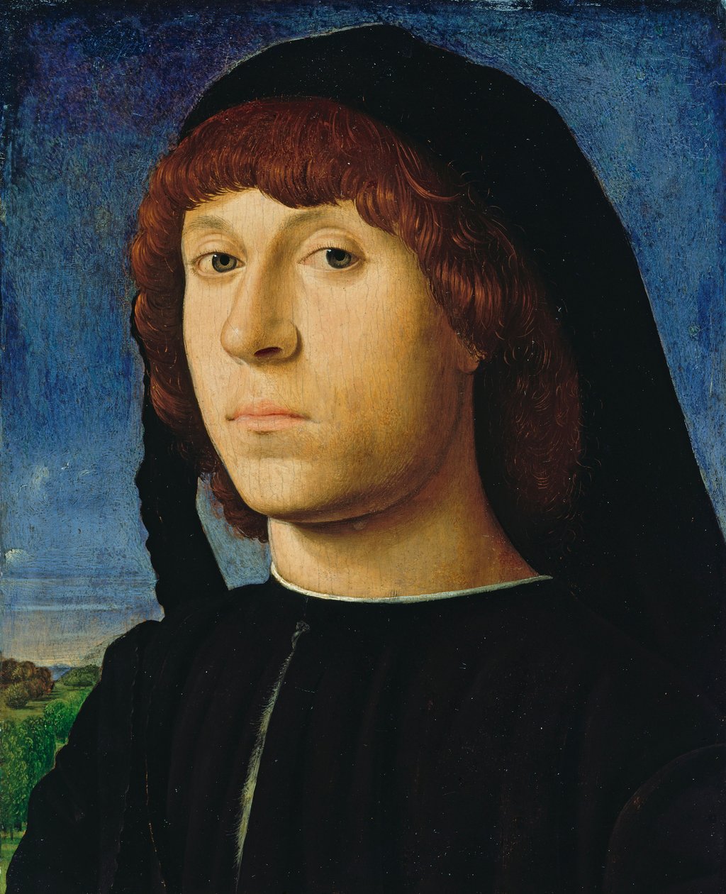 Duits: Bildnis eines jungen Mannes Portret van een jonge man door Antonello da Messina