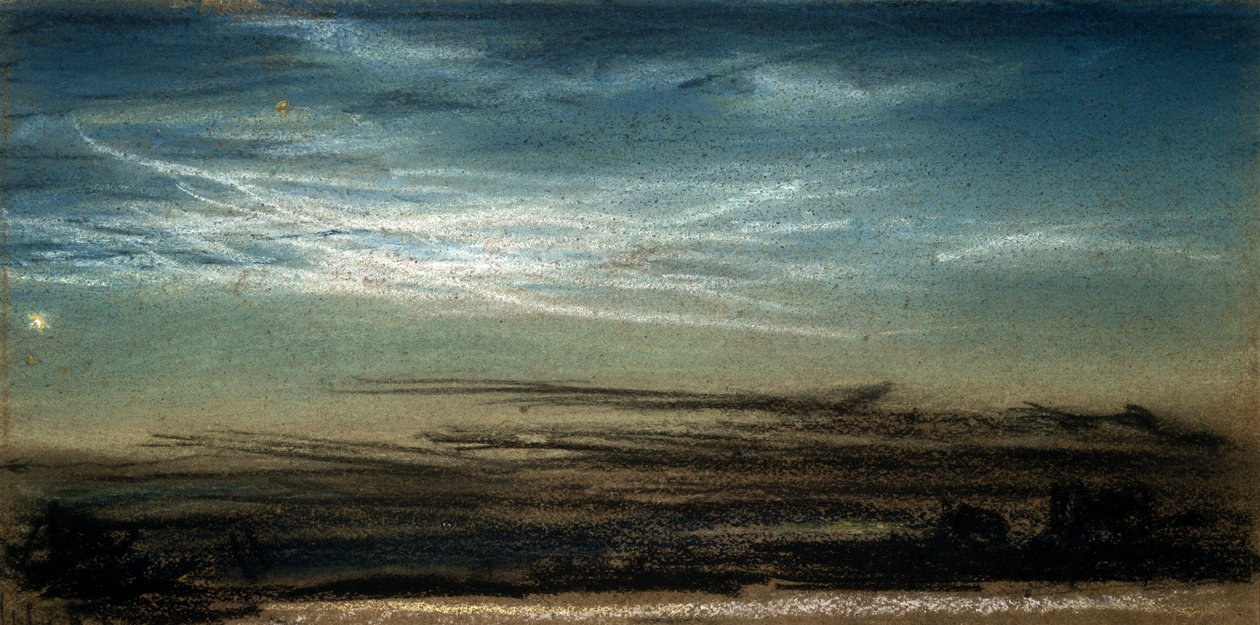 Zonsondergang en lichtende nachtwolken, 6 juli 1885 door Frederick (attr. to) Barnard