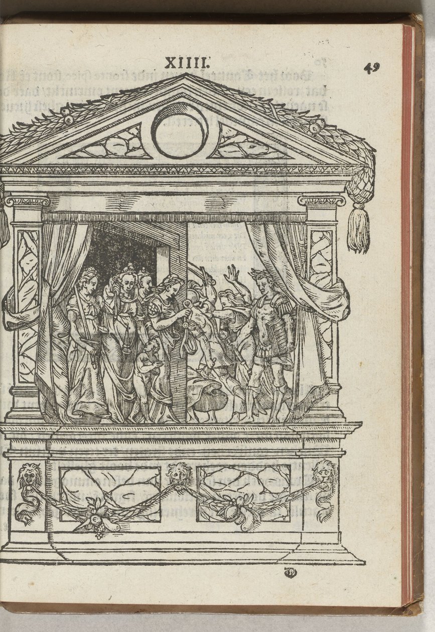Derde versierde stellage met toneel: de prins bevrijdt de deugden uit gevangenschap, 1577 door Antoni van Leest