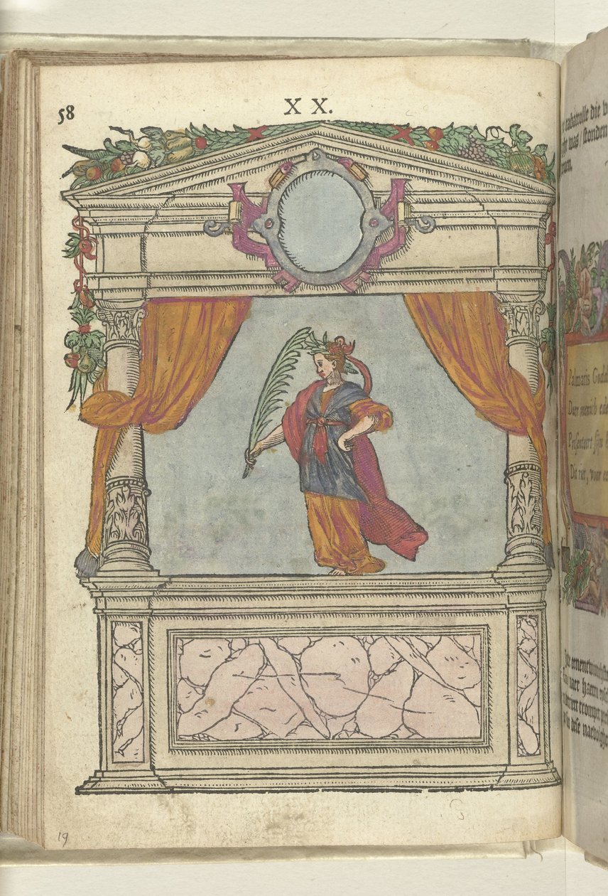 Toneel met de personificatie van Overwinning (Palmaris), 1578 door Antoni van Leest