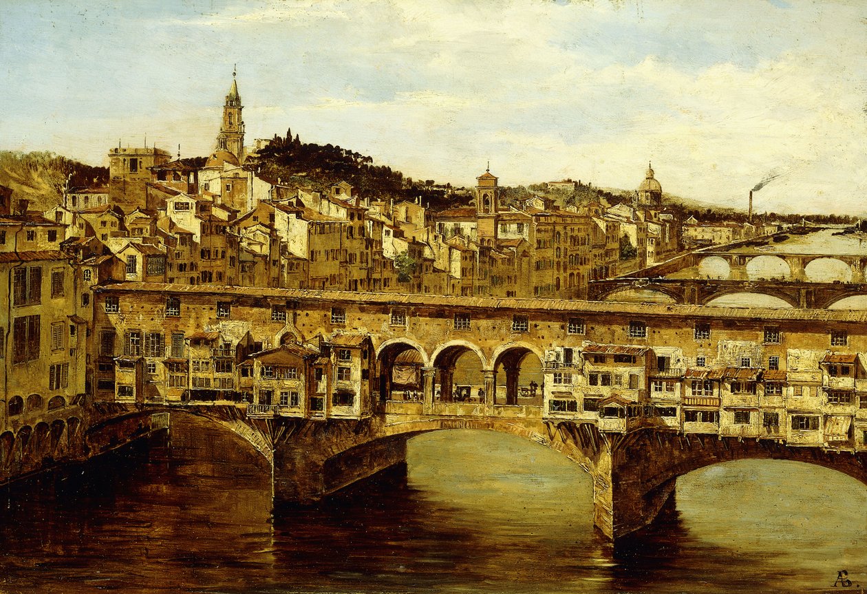 Een Uitzicht op de Ponte Vecchio, Florence door Antonietta Brandeis