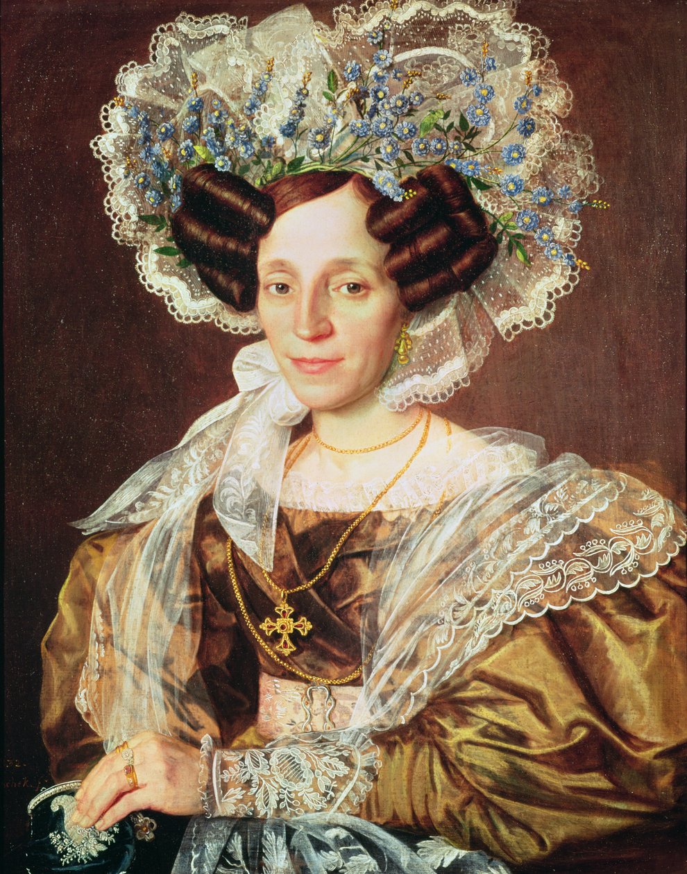 Portret van Barbara Smetanova, moeder van Federic Smetana door Antonin Machek