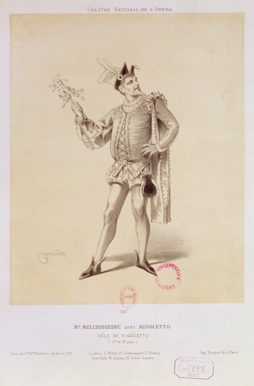 Portret van Mr. Melchissedec als Rigoletto in Rigoletto door Verdi door Antonin Marie Chatiniere