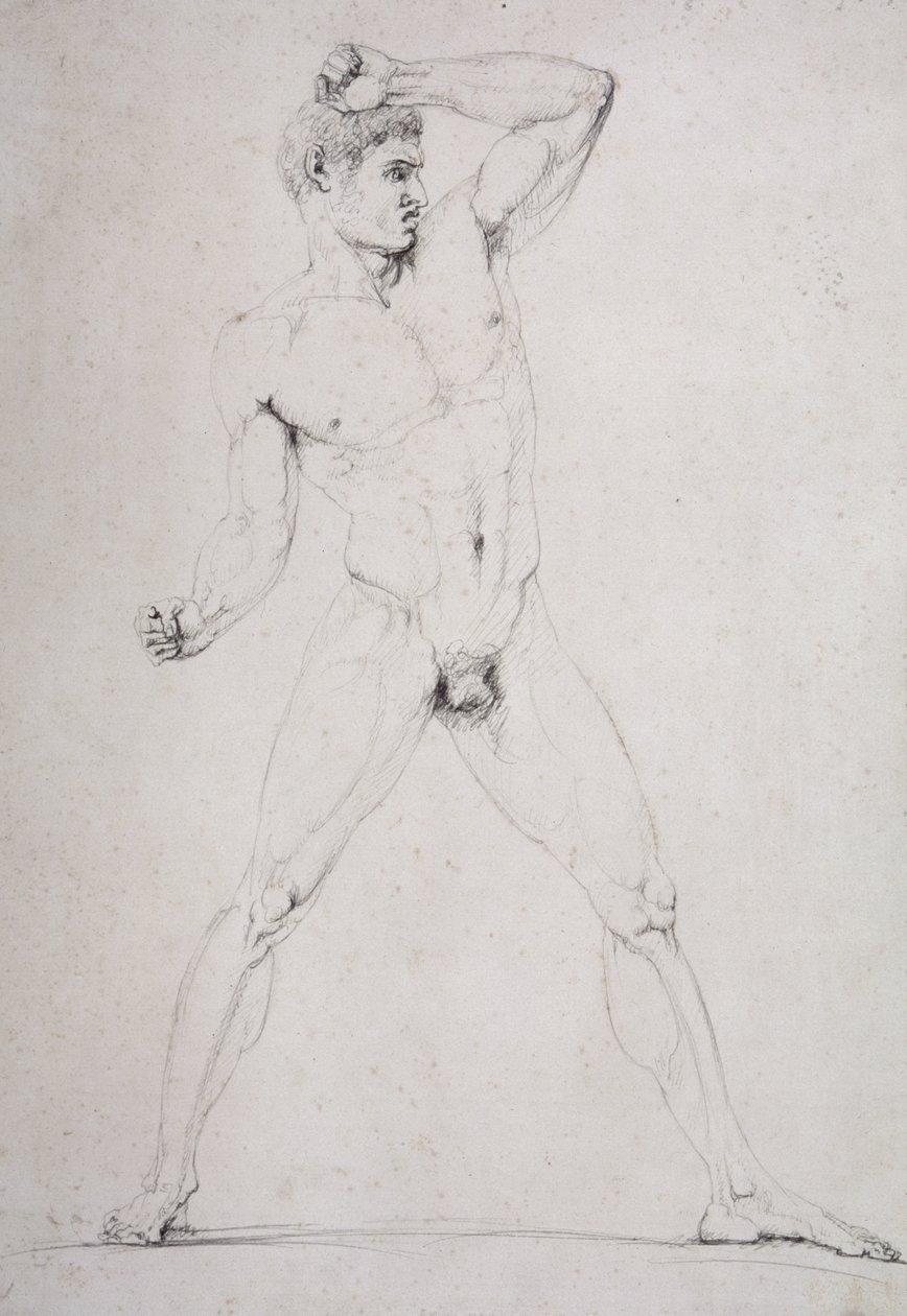 Mannelijk Naakt, Creugas van Durazzo, uit Pausanias beschrijving van de Nemeïsche Spelen in zijn Reisgids van Griekenland door Antonio Canova