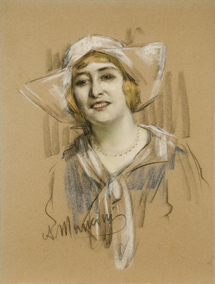 Portret van een dame door Antonio Mancini