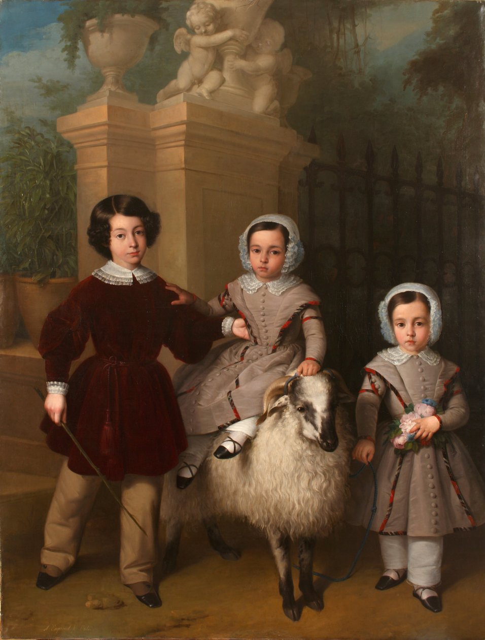 Kinderen die met een Ram Spelen door Antonio María Esquivel