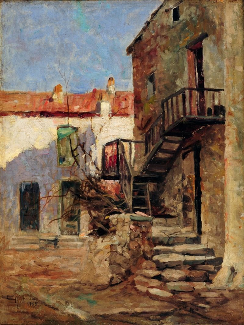 Huizen in Piana Corsica, Frankrijk door Antonio Parreiras