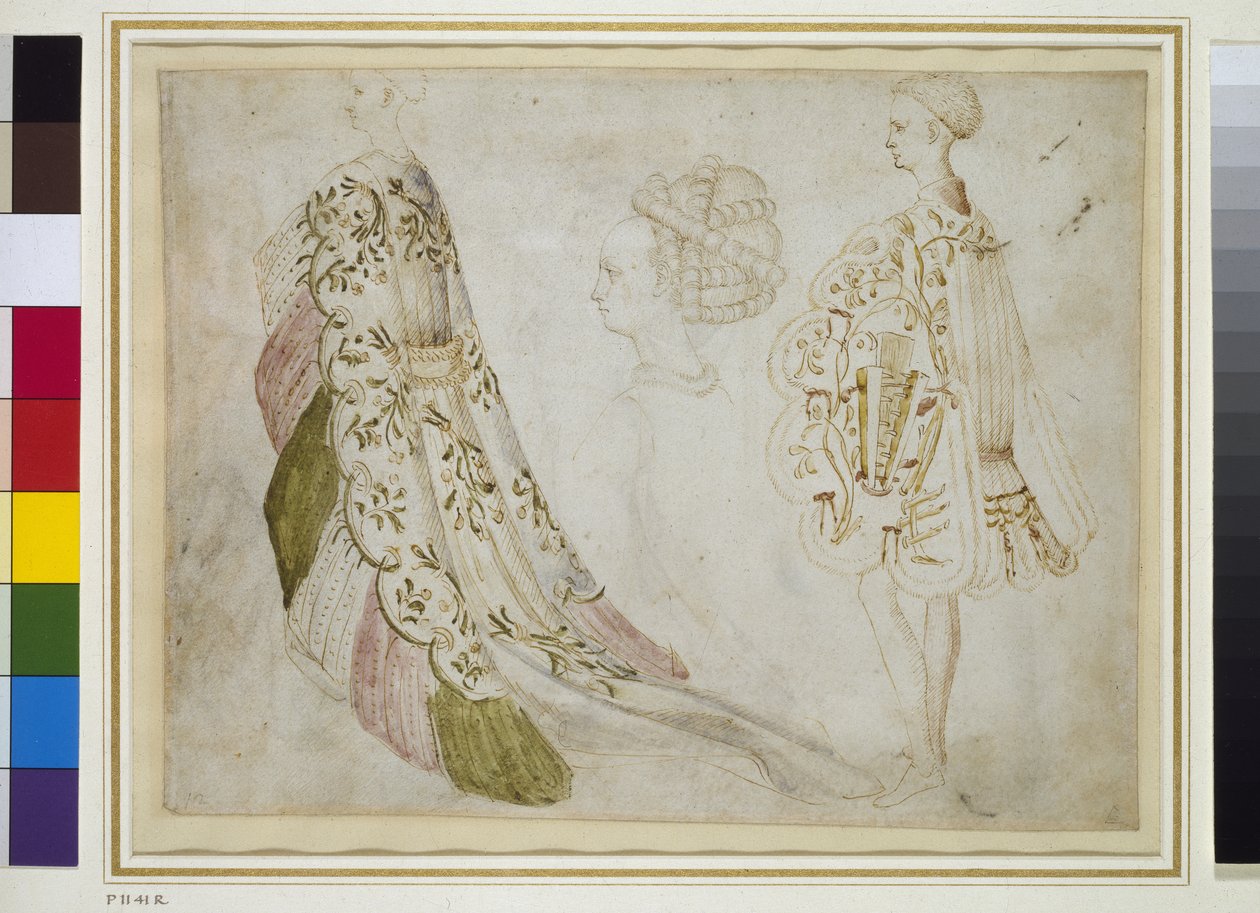 Recto: Studies van Kostuum door Antonio Pisanello