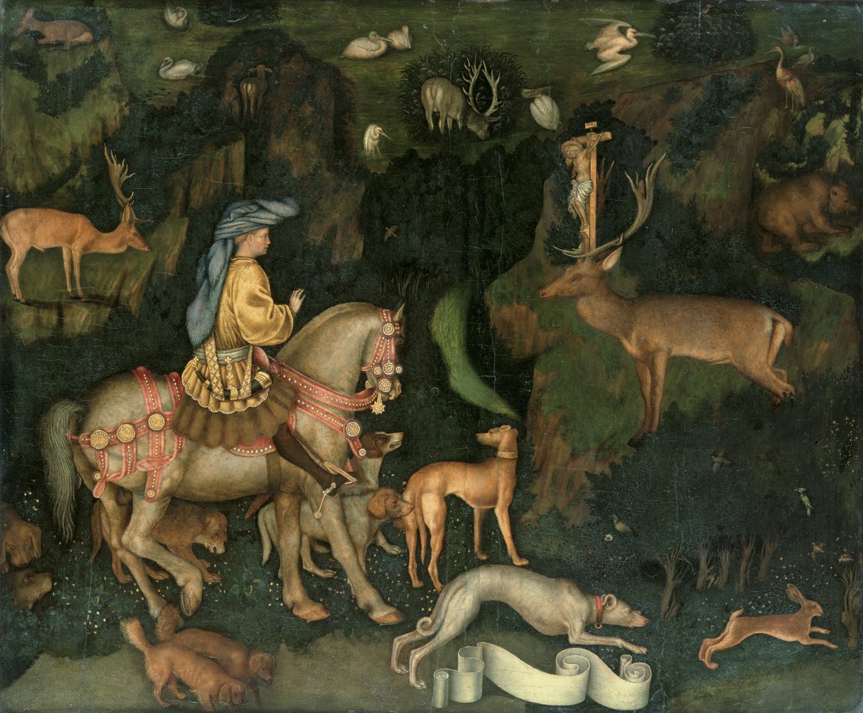 De visioen van St. Eustachius door Antonio Pisanello