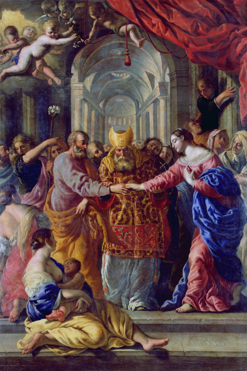 Het huwelijk van de Maagd door Antonio Verrio