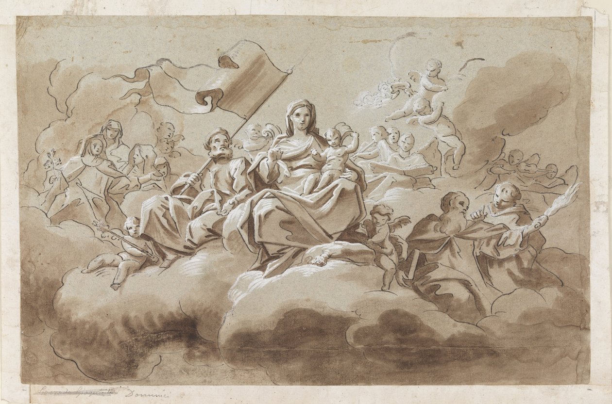De Maagd en het Kind omringd door Heiligen door Antonio di Dominici