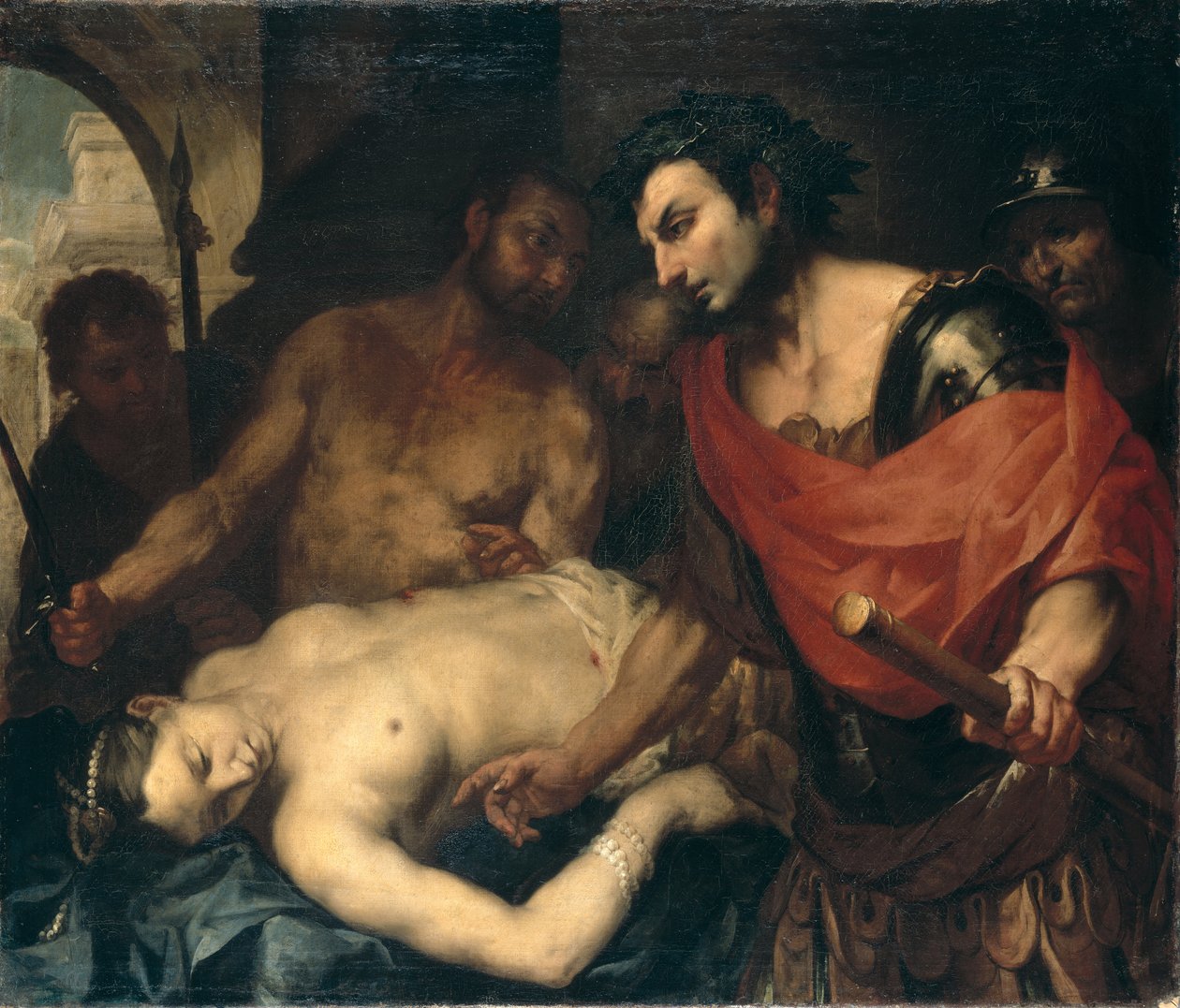 Nero met het lijk van zijn moeder Agrippina door Antonio (attr. to) Zanchi