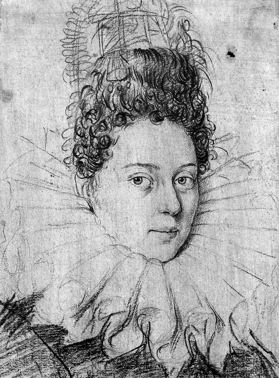 Portret van een Jonge Dame met een Kraag en een Uitgebreide Coiffe door Antonio (circle of) Campi