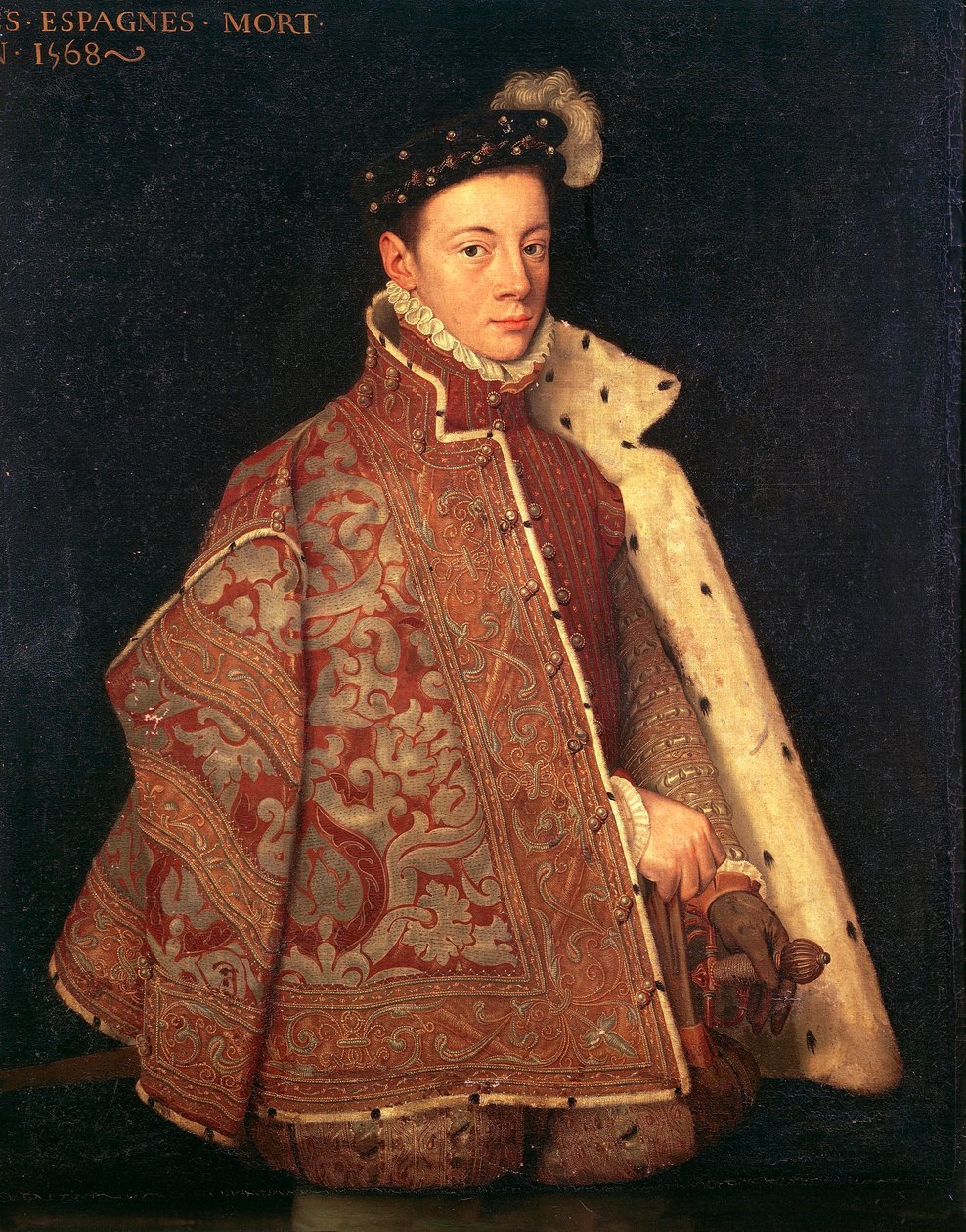 Portret van Don Carlos, Prins van Asturië door Antonio (studio of) (attr. to) Moro