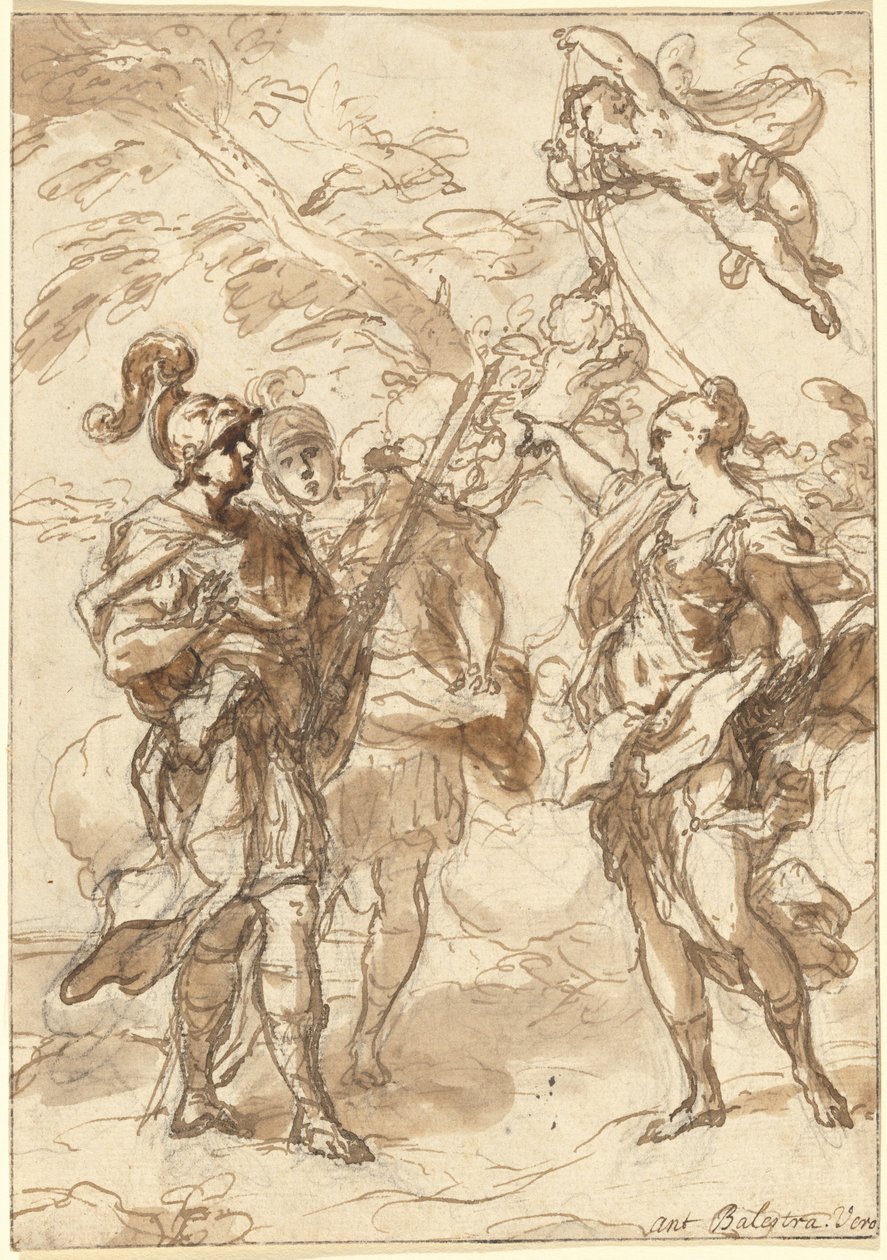 Venus als jageres verschijnt aan Aeneas en Achates