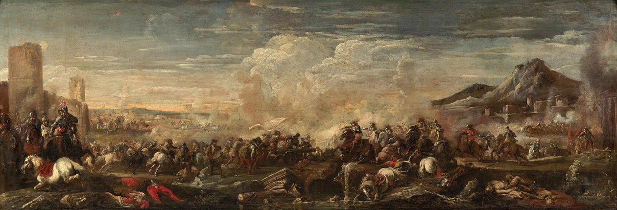 Gevechtsscène door Antonio Calza