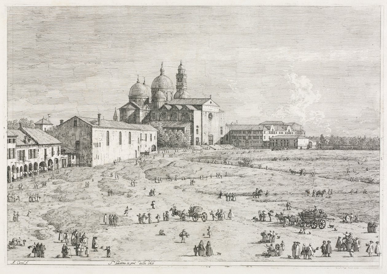 Gezichten: Kerk van Sint Justina in Prà della Valle, Padua, 1735-1746 door Giovanni Antonio Canal