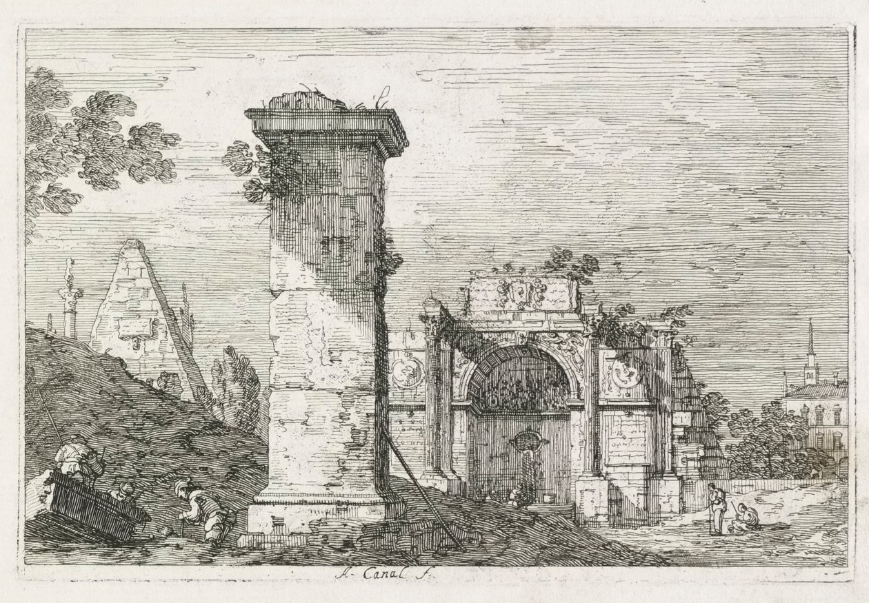 Uitzichten: Le Pilier isolé door Antonio Canaletto