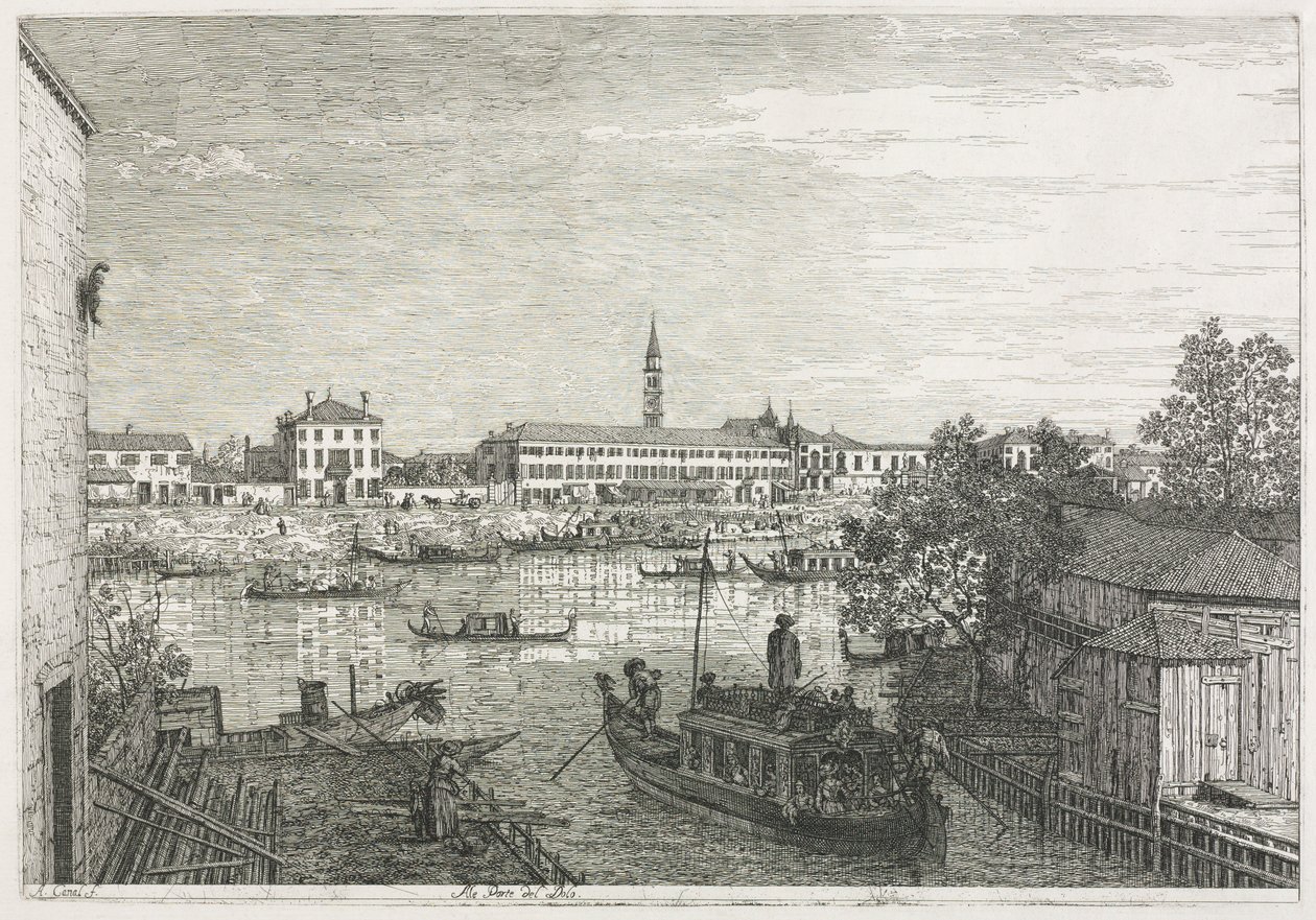 Uitzichten: De Haven bij Dolo door Giovanni Antonio Canal
