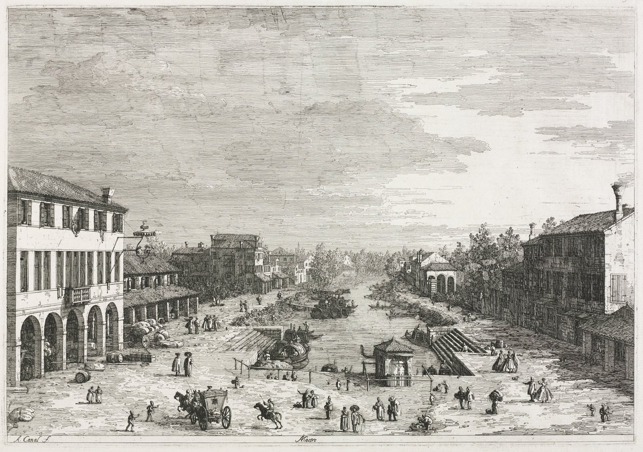 Gezichten: Gezichten van Mestre, een stad in de provincie Venetië door Antonio Canaletto