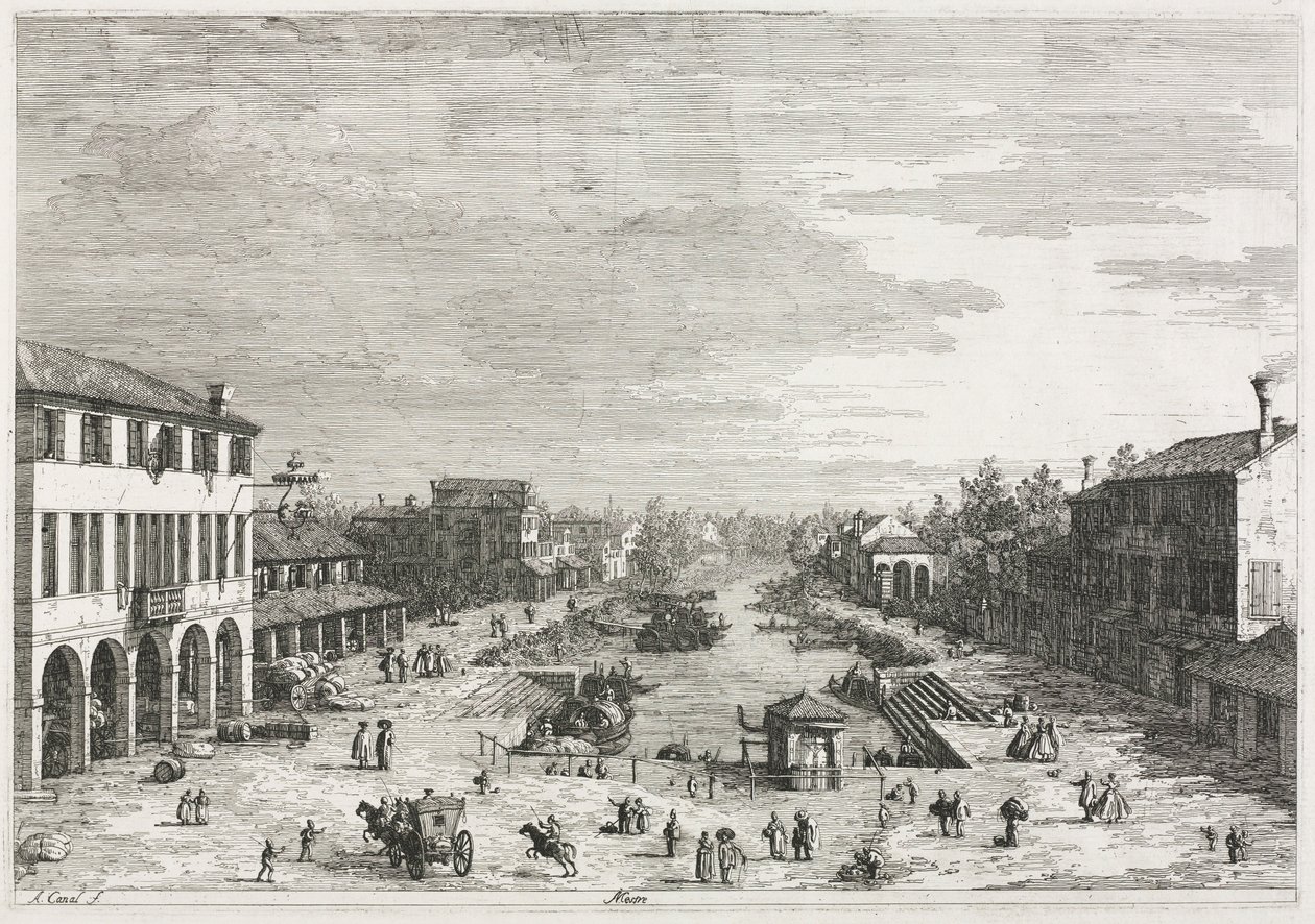 Gezichten: Gezichten van Mestre, een stad in de provincie Venetië, 1735-1746 door Giovanni Antonio Canal