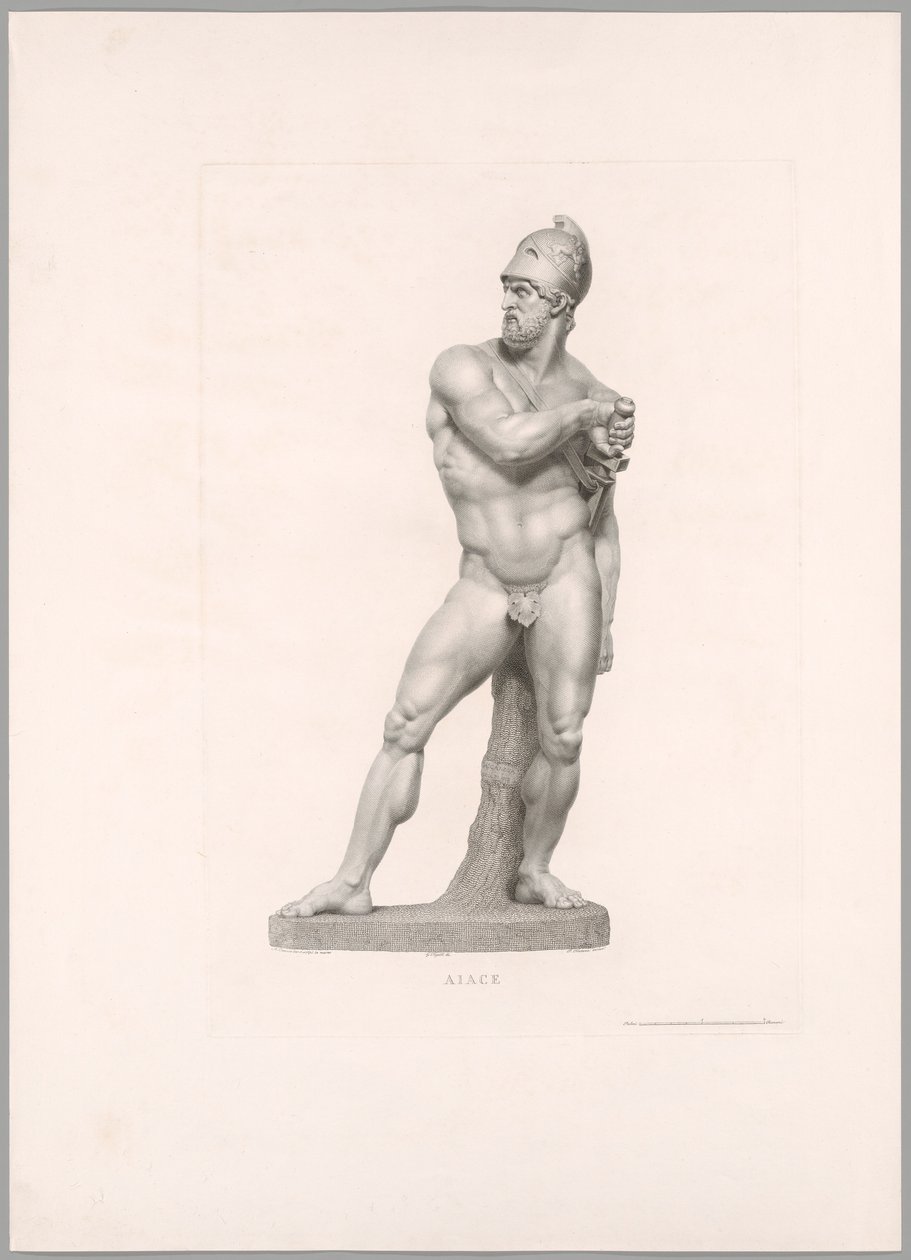 Ajax, vooraanzicht, uit Oeuvre de Canova door Antonio Canova